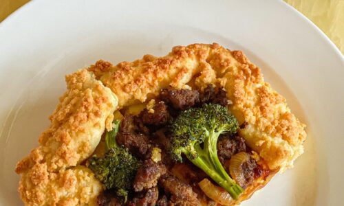 Soboro Crust Beef Teriyaki Pizza