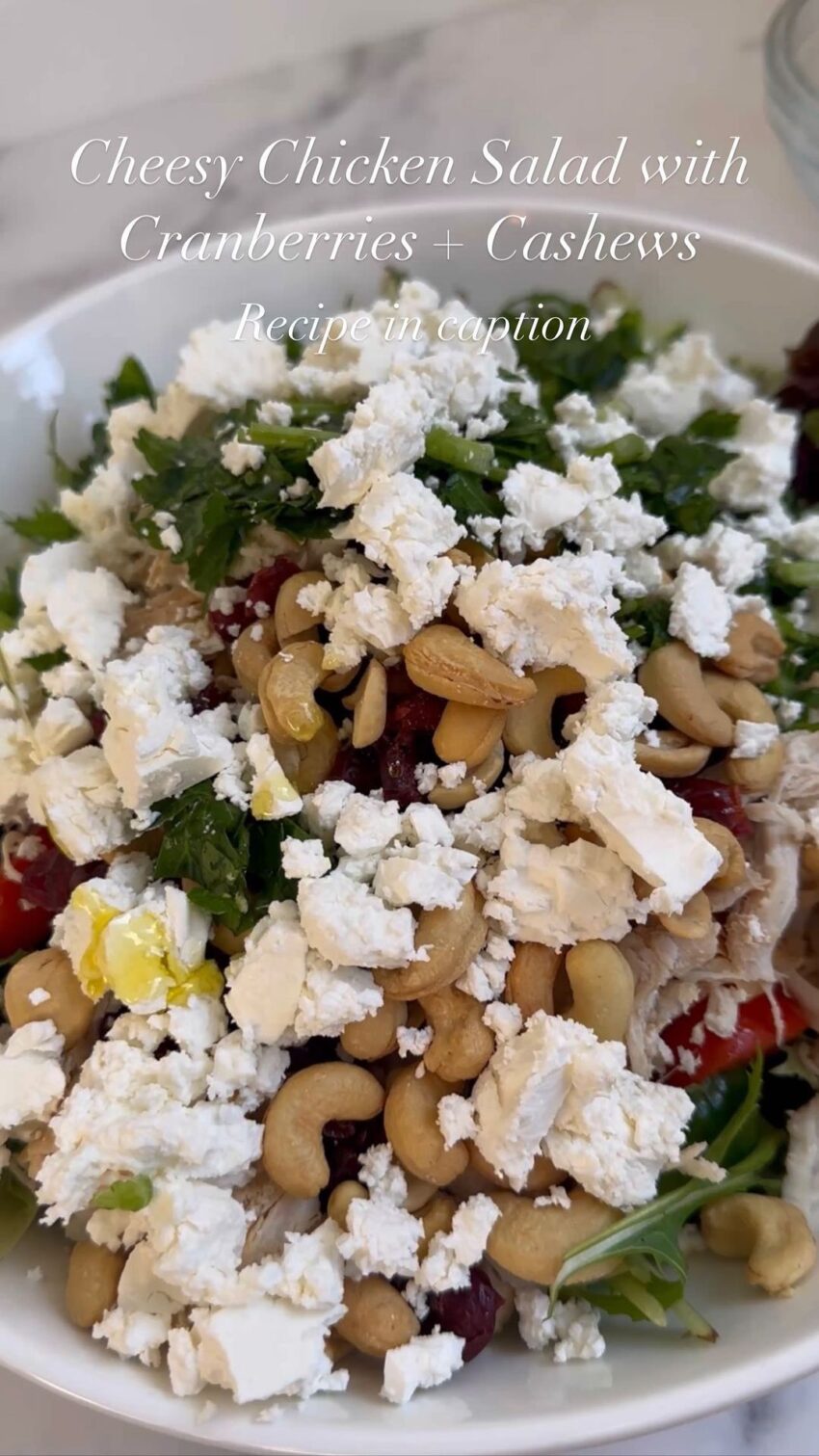 Cheesy Chicken Salad With Cranberry And Cashews