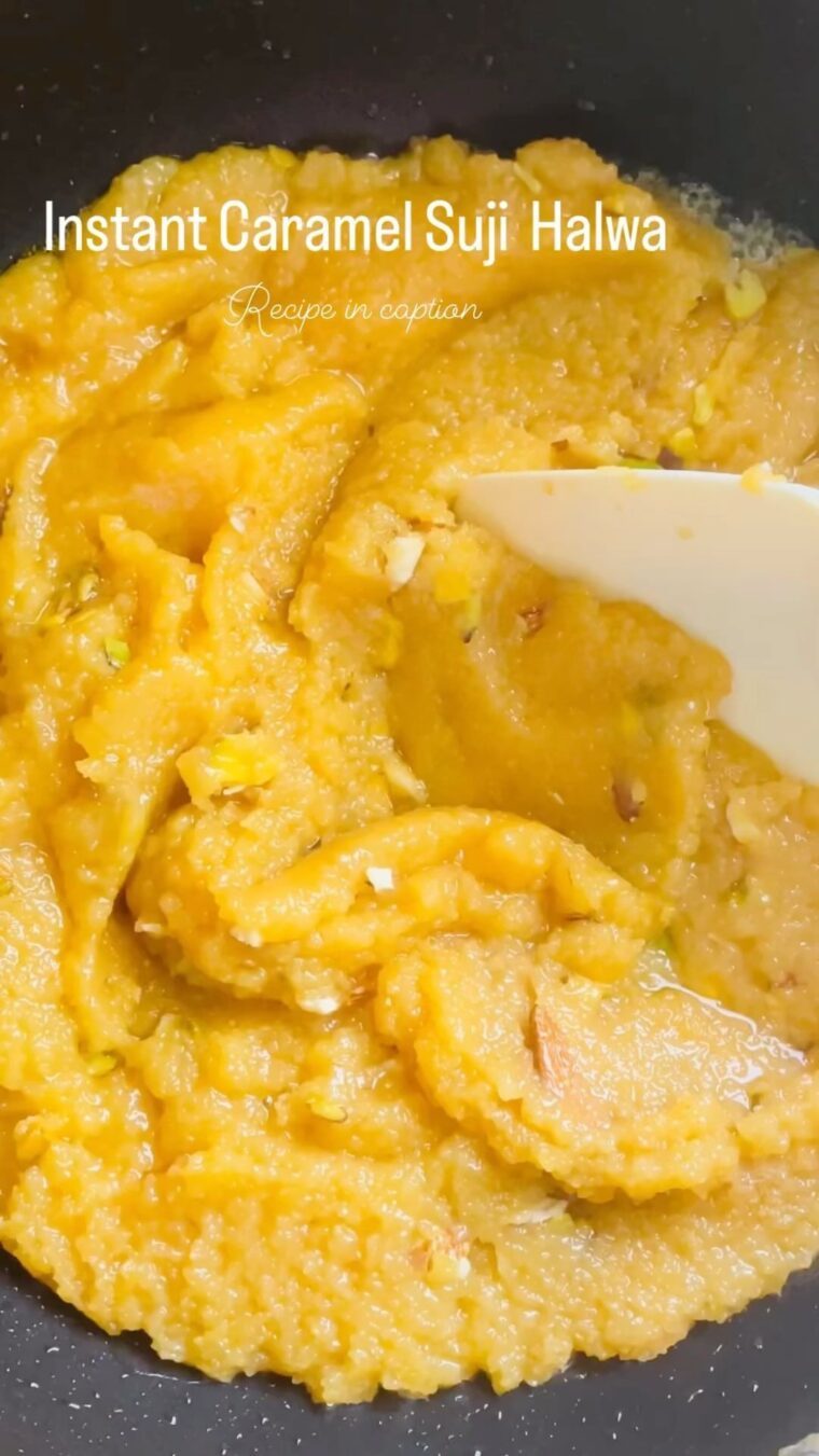 Instant Caramel Suji Halwa