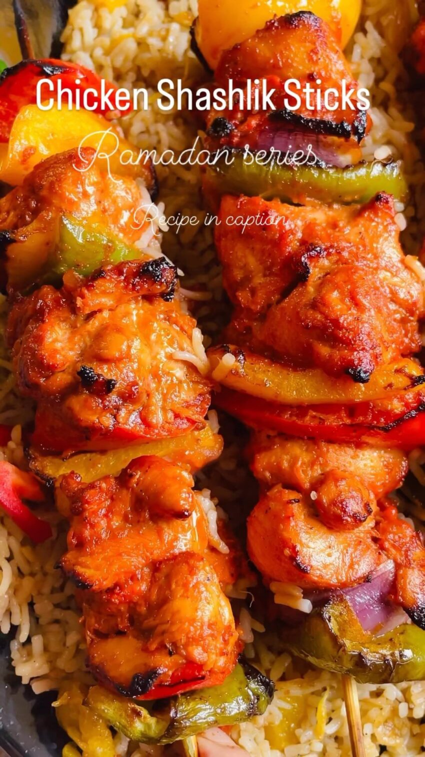 Oven Grilled Chicken Shashlik Sticks
