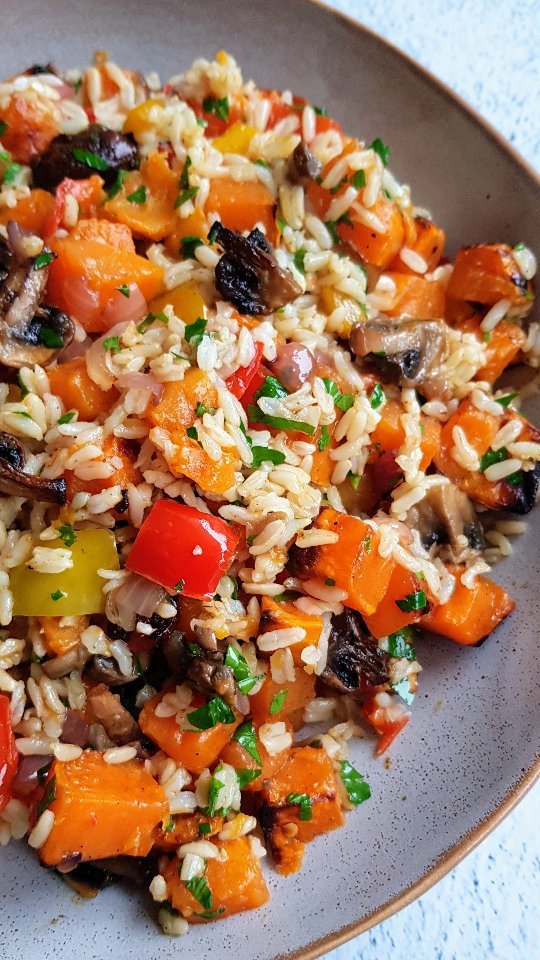Roast Vegetable Brown Rice Salad