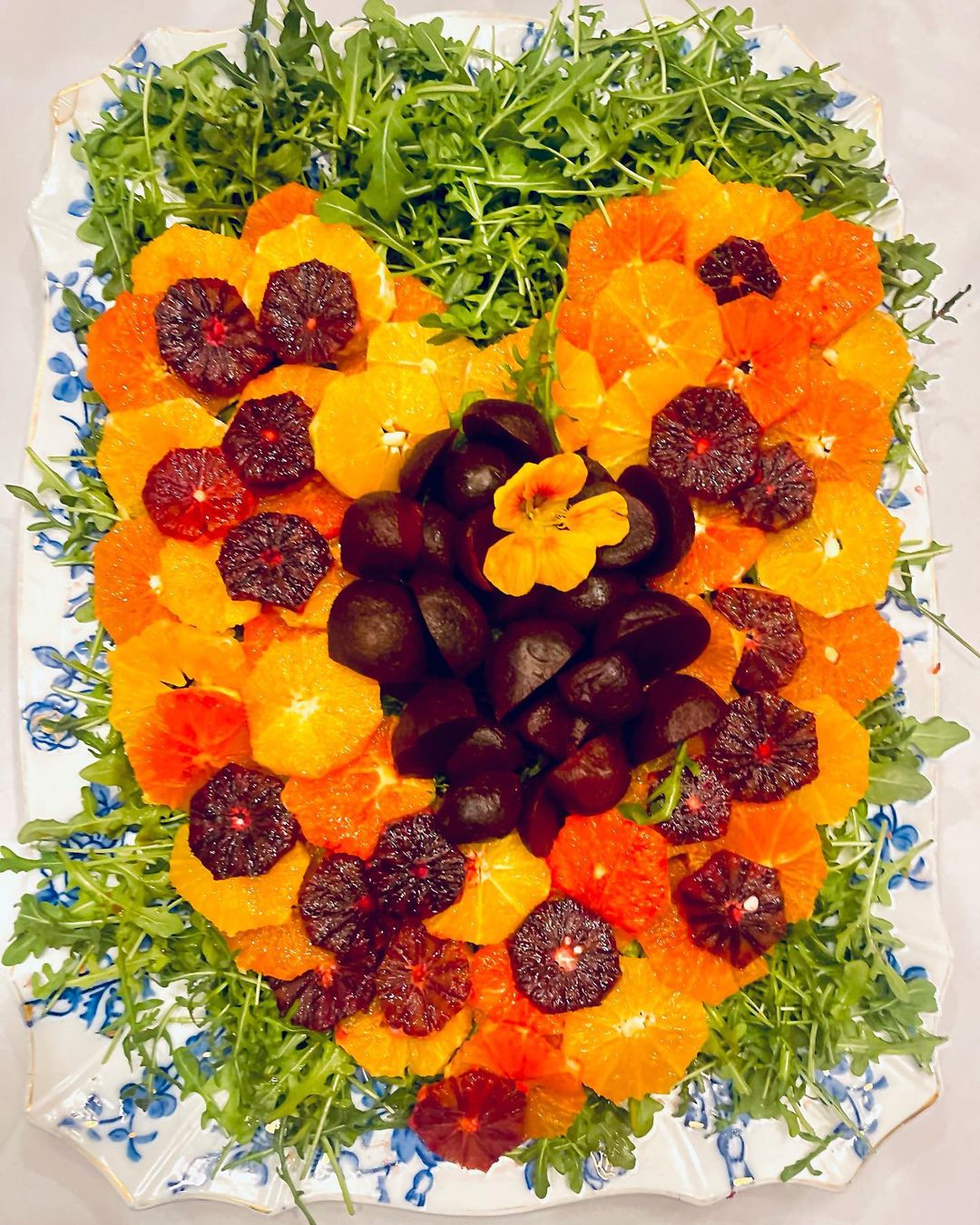 Tri-color Orange And Beet Salad On A Bed Of Arugula Recipe from ...