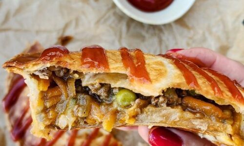 Vegetable Meat Pie Smothered In Tomato Sauce