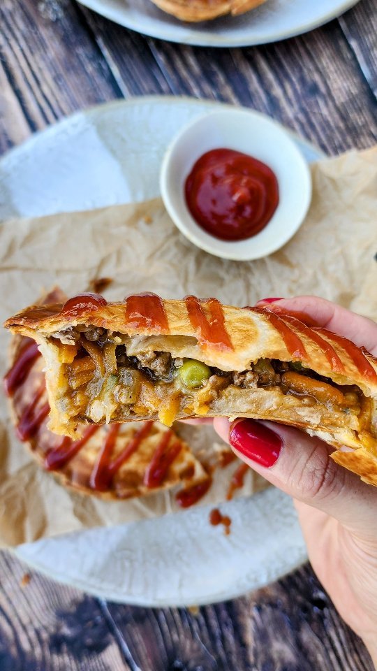 Vegetable Meat Pie Smothered In Tomato Sauce
