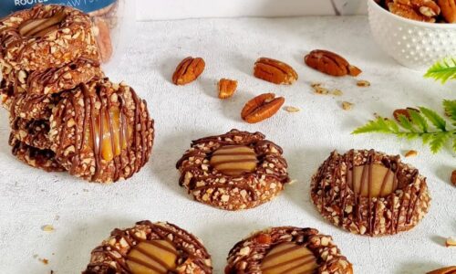 Pecan Caramel Thumbprint Cookies