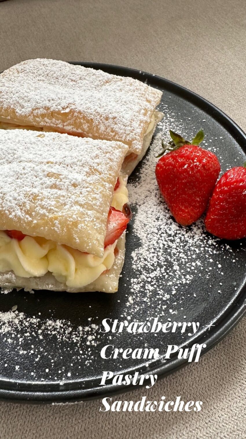 Strawberry And Cream Puff Pastry Sandwiches