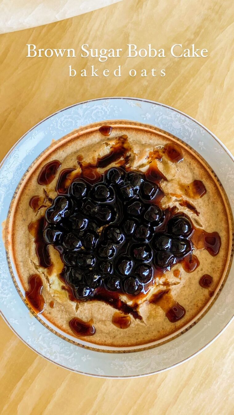 Brown Sugar Boba Cake Baked Oats