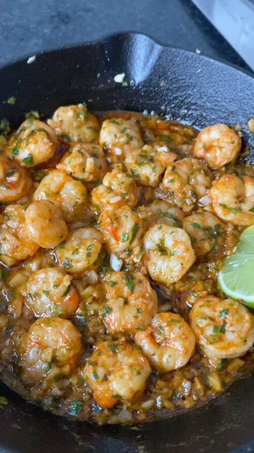 Chilli lime butter prawns