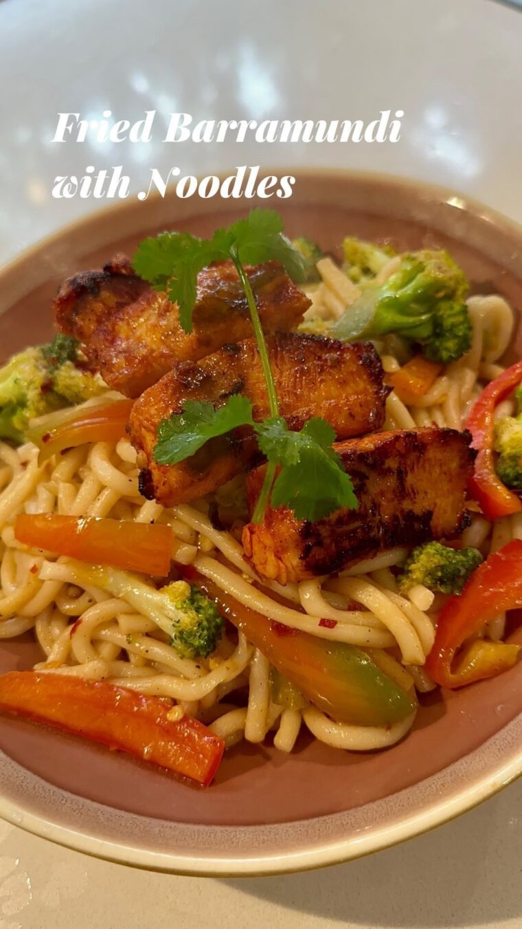 Fried Barramundi With Noodles