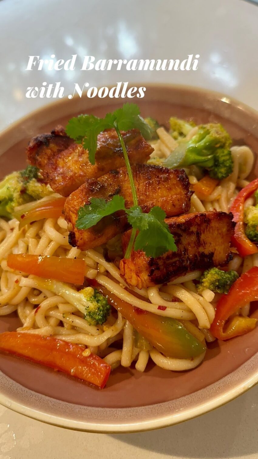 Fried Barramundi With Noodles
