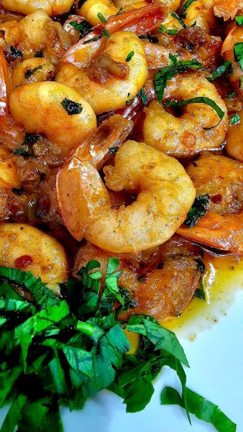 Garlic butter prawns