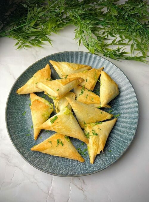 Spanakopita triangles spinach