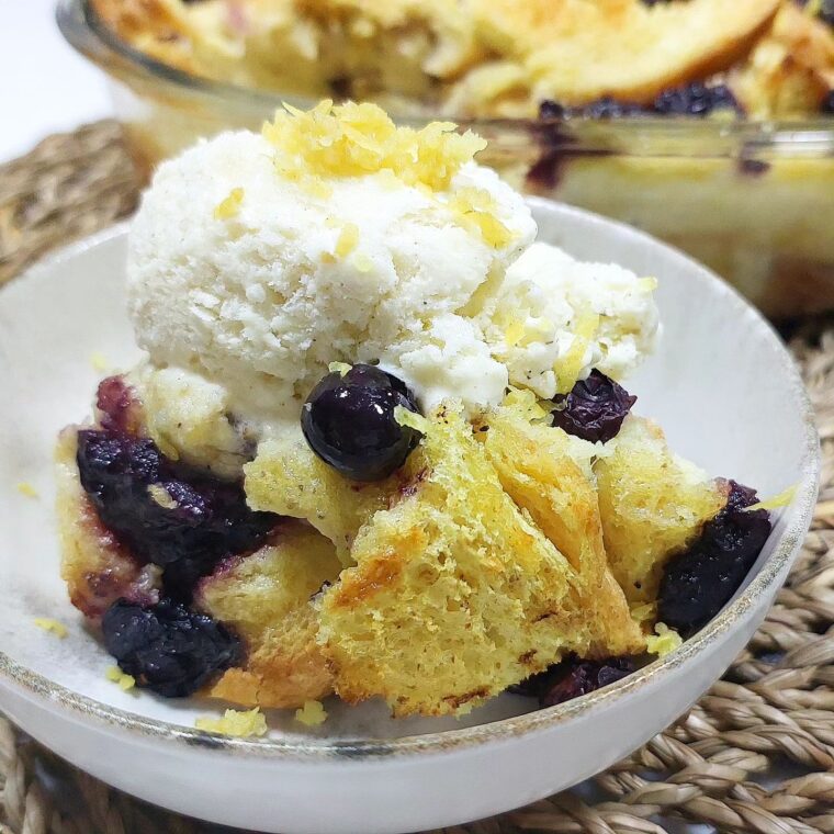 Blueberry & Lemon Bread & Butter Pudding