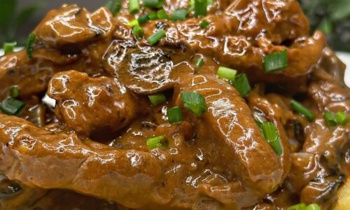Beef Stroganoff With Buttery Mash