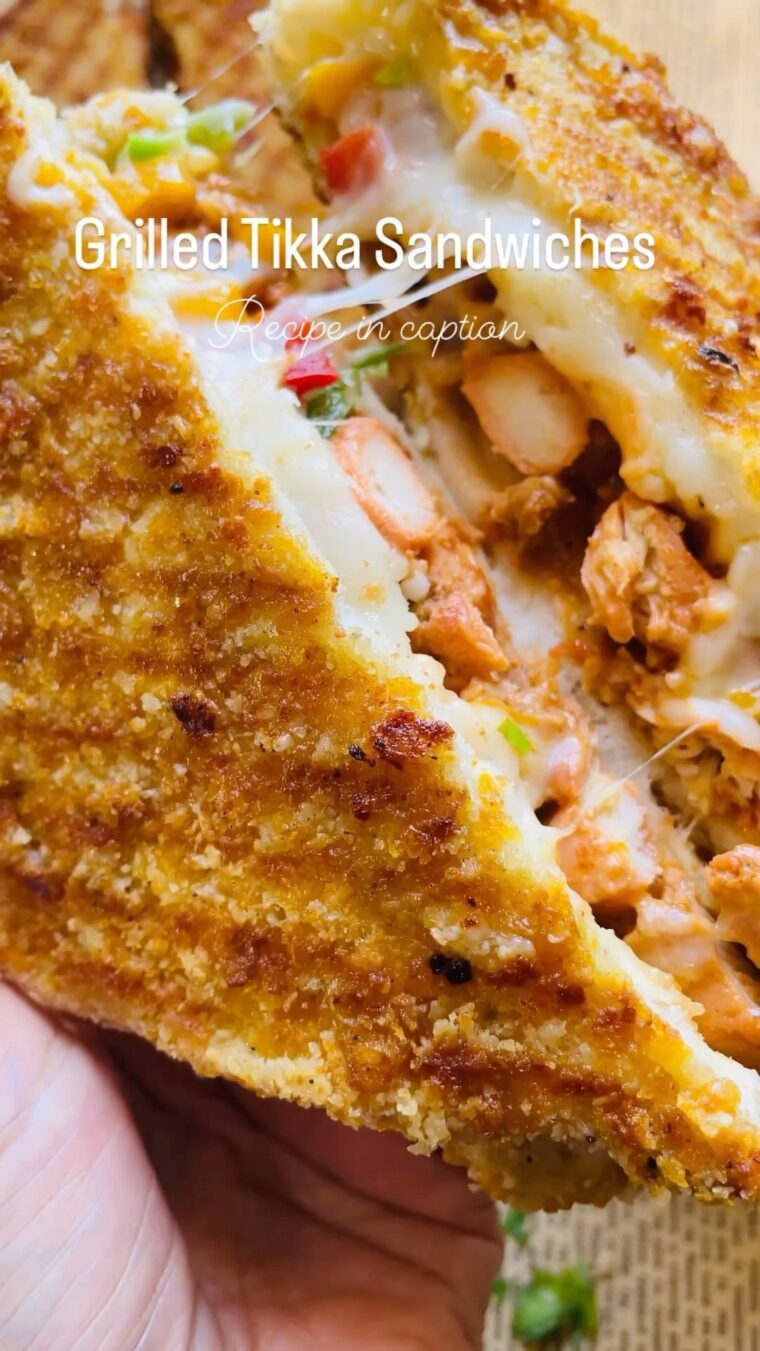 Crispy Chicken Tikka & Cheese Sandwiches