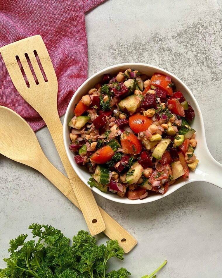 Rainbow Vegan Chickpea Salad