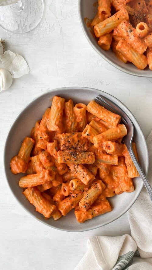 Roasted red pepper ricotta pasta