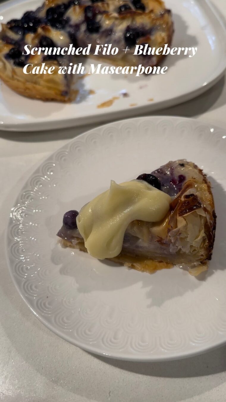 Scrunched Filo Blueberry Cake