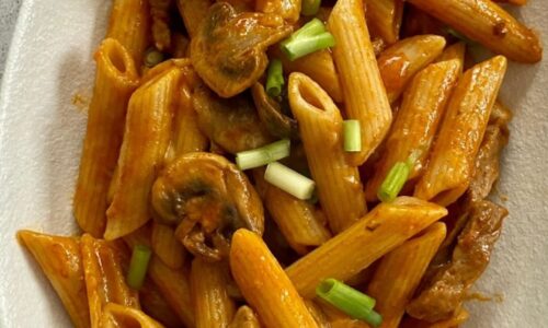 Steak Gochujang Mushrooms Pasta