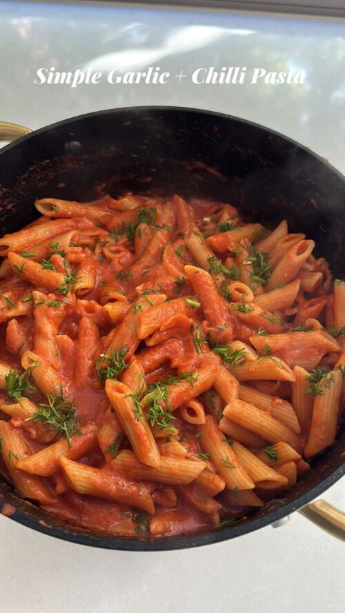 Garlic chilli pasta simple