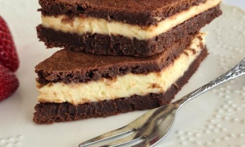 3 Ingredient Brownies With A Cheesecake Filling