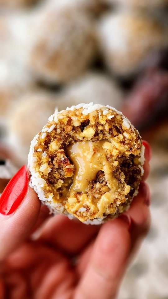 Salted Caramel Bliss Balls With A Peanut Butter