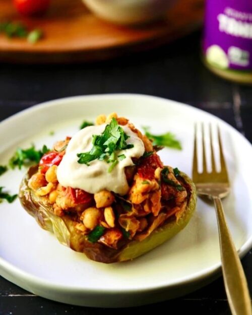 Stuffed bell pepper tempeh
