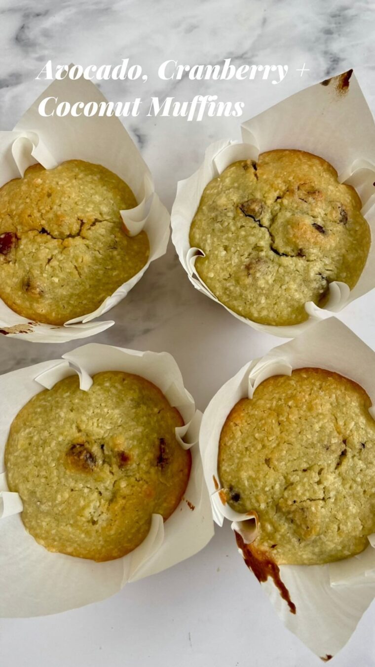 Avocado Cranberry Coconut Muffin