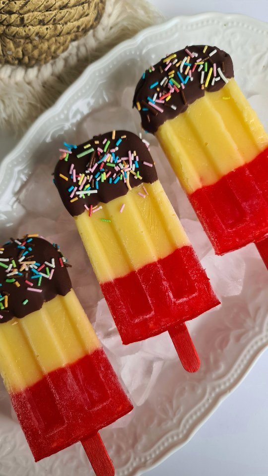 Chocolate Jelly & Custard Pops