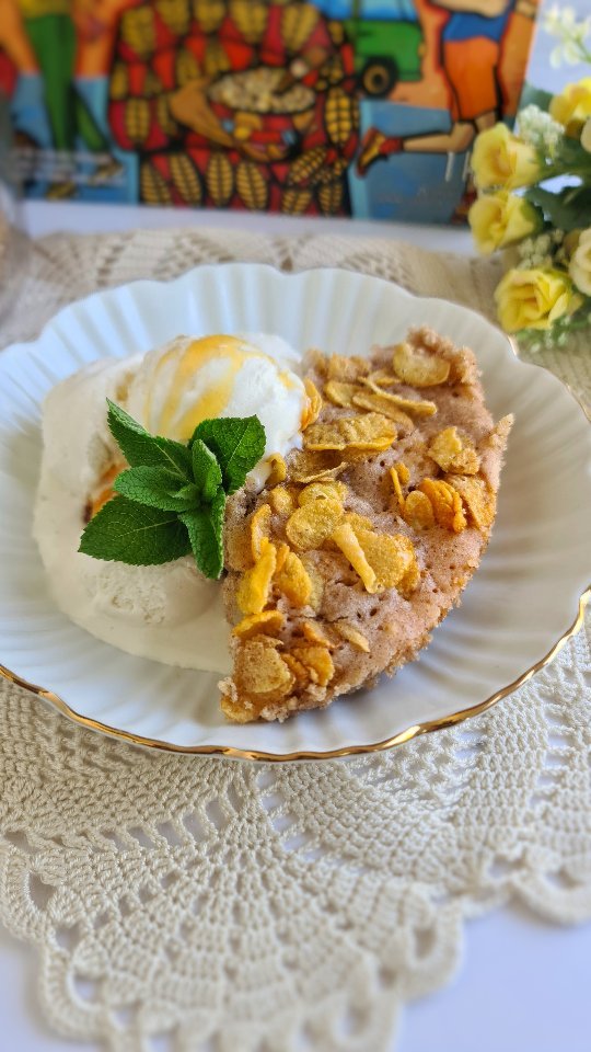Microwave Apple Crumble Cake