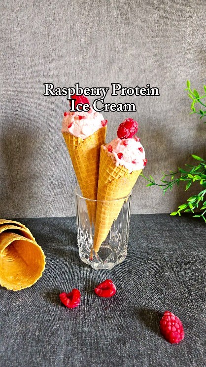 Raspberry Protein Ice Cream (Sugar-free)