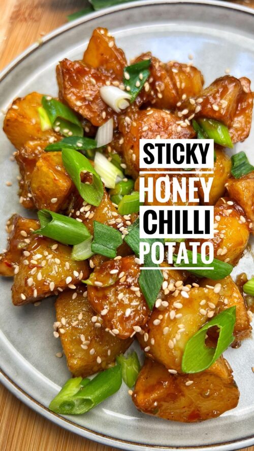 Sticky honey chilli potatoes