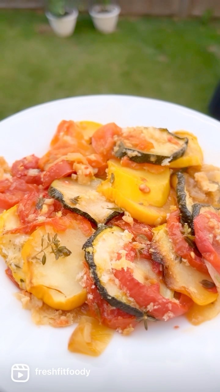 Summer Squash Zuchini And Tomato Gratin