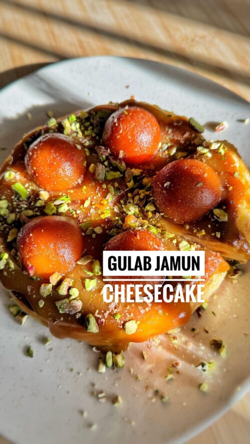 Salted caramel jamun cheesecake