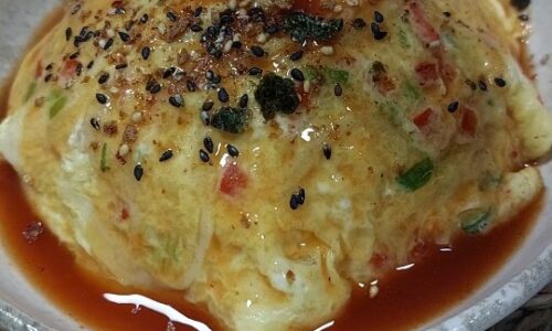 Crab Omelette Over Rice