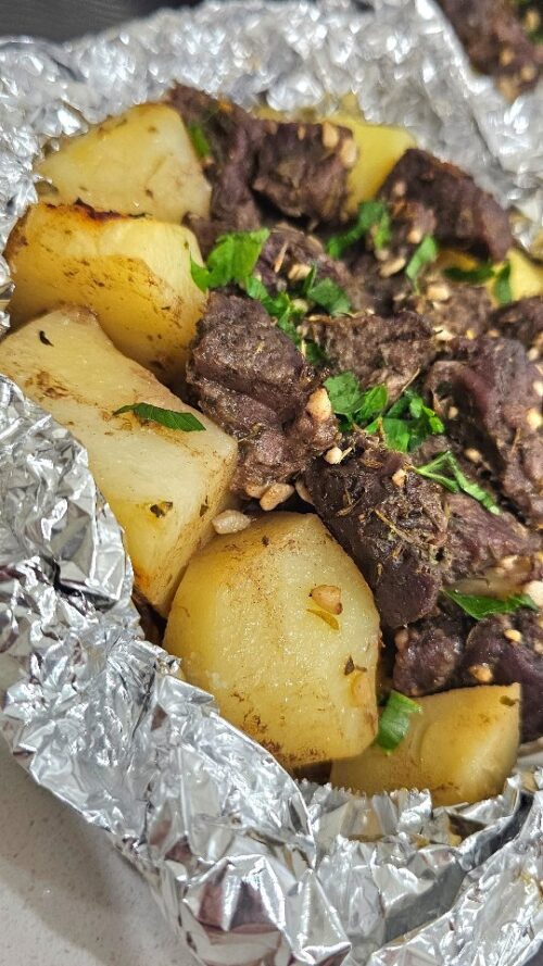 Garlic butter steak potatoes