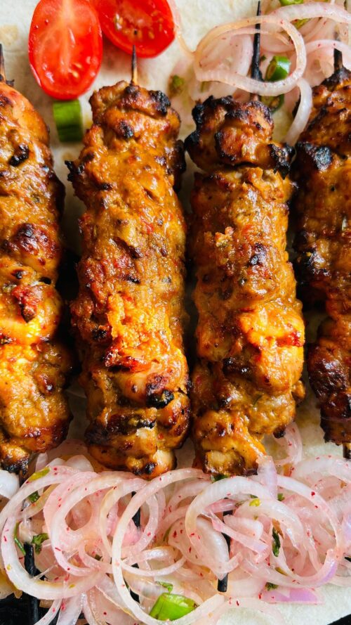 Peri peri chicken skewers