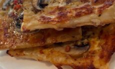Upside Down Spicy Mushroom Cheese Puff Pastry Tarts