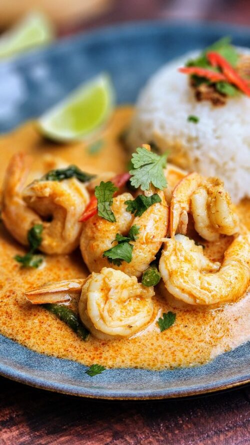 Thai red prawn curry