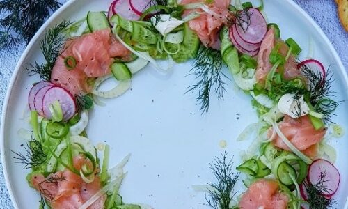 Smoked Salmon Avocado Wreath