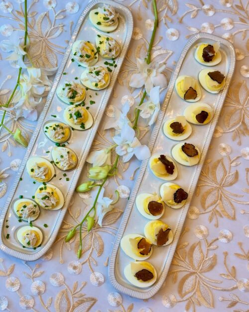 Truffle deviled eggs