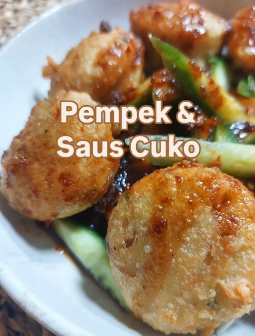 Pempek with cuko sauce